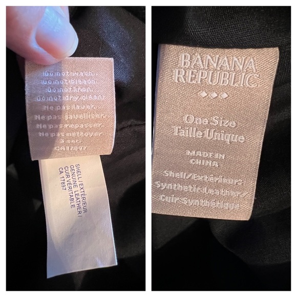 NWT Banana Republic Black Leather Crossbody Bucket Bag - Picture 9 of 9